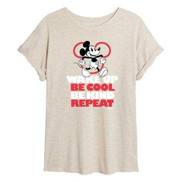 Disney - Mickey Mouse - Wake Up, Be Cool, Be Kind, Repeat - Juniors Ideal Flowy Muscle T-Shirt