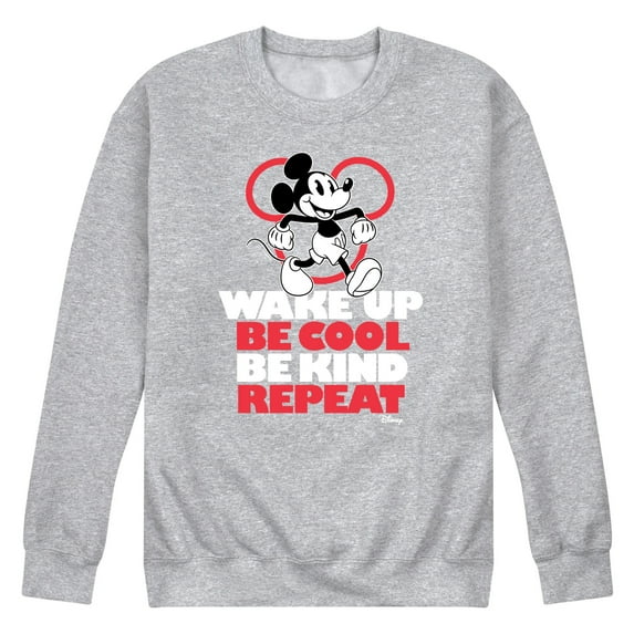 Disney - Mickey Mouse - Wake Up, Be Cool, Be Kind, Repeat - Men's Crew Neck Fleece Pullover