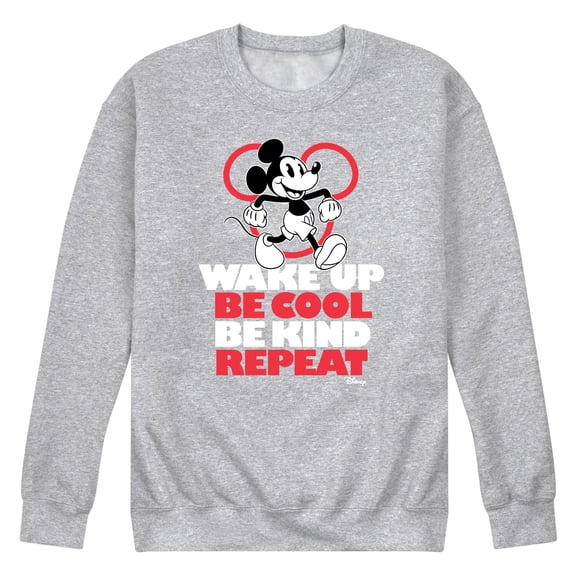 Disney - Mickey Mouse - Wake Up, Be Cool, Be Kind, Repeat - Men's Crew Neck Fleece Pullover