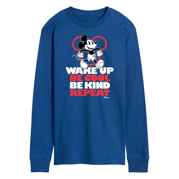 Disney - Mickey Mouse - Wake Up, Be Cool, Be Kind, Repeat - Men's Long Sleeve T-Shirt