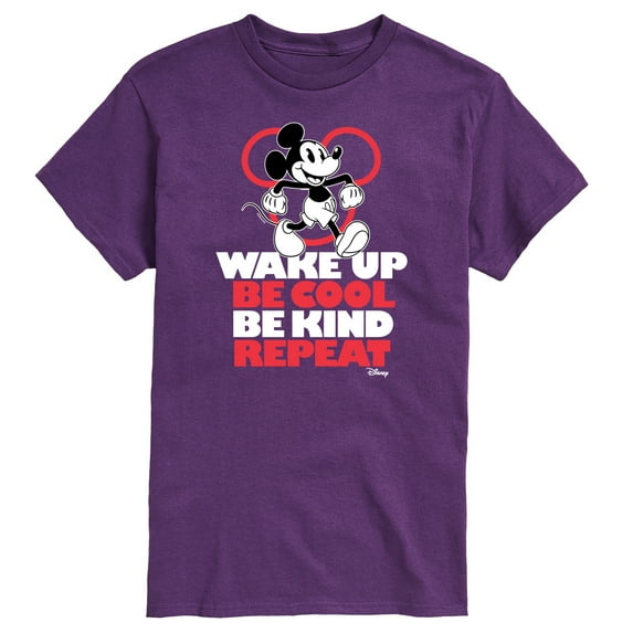 Disney - Mickey Mouse - Wake Up, Be Cool, Be Kind, Repeat - Men's Short Sleeve Graphic T-Shirt