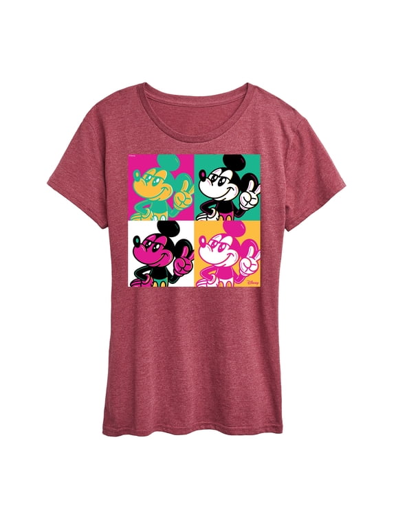 - Mickey Mouse Warhol Pop Art Women's Short Sleeve Graphic T-Shirt