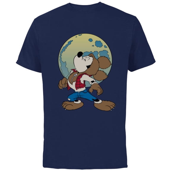 Disney Mickey Mouse Werewolf Halloween Costume - Short Sleeve Cotton T-Shirt for Adults - Customized-Navy
