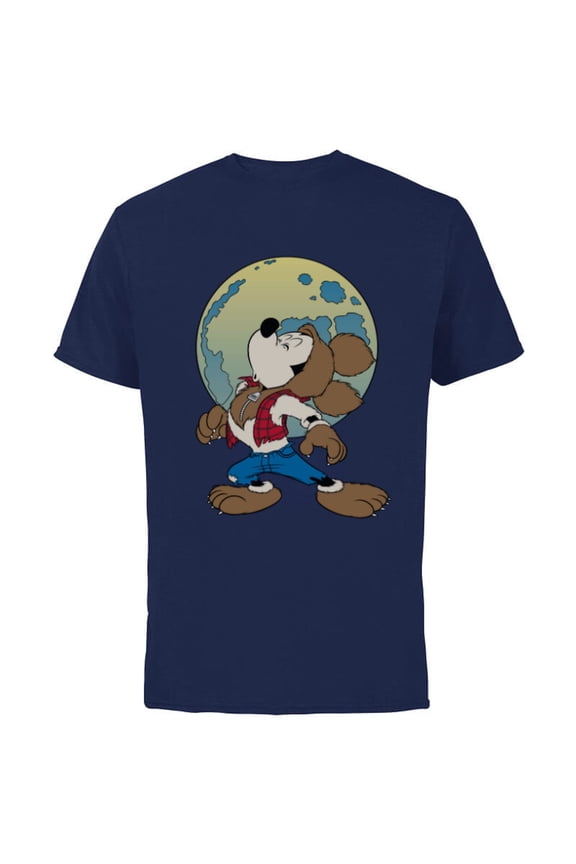 Mickey Mouse Werewolf Halloween Costume - Short Sleeve Cotton T-Shirt for Adults - Customized-Navy