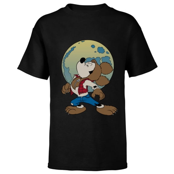 Disney Mickey Mouse Werewolf Halloween Costume - Short Sleeve T-Shirt for Kids - Customized-Black