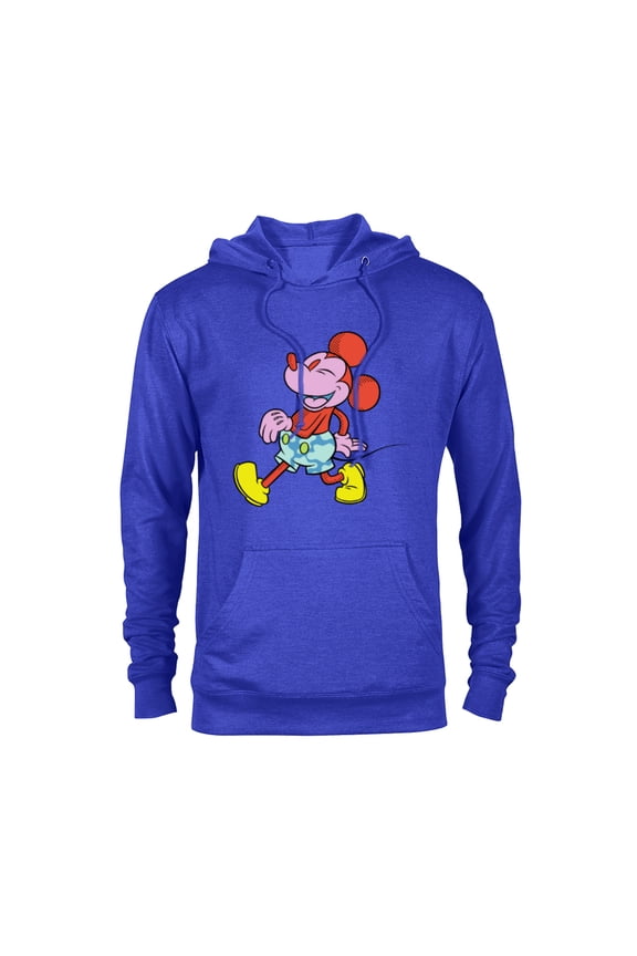 Mickey Mouse Wild Colors Retro Vintage Walking Pose - Pullover Hoodie for Adults - Customized-Royal