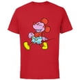 thumbnail image 1 of Disney Mickey Mouse Wild Colors Retro Vintage Walking Pose - Short Sleeve Cotton T-Shirt for Adults - Customized-Red, 1 of 5