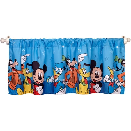 Disney Mickey Mouse Window Valance, Blue 16" x 50"