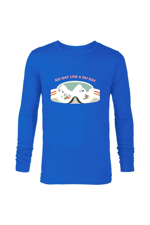 Mickey Mouse Winter Skiing No Day Like a Ski Day - Long Sleeve T-Shirt for Men - Customized-Navy