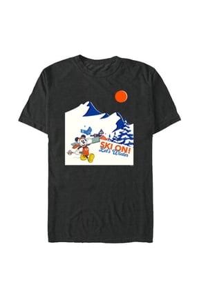 Mickey Mouse Winter Sports Skiing Ski On Let’s Winter - Short Sleeve Blended T-Shirt for Adults - Customized-Dark Heather