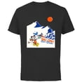 thumbnail image 1 of Disney Mickey Mouse Winter Sports Skiing Ski On Let’s Winter - Short Sleeve Cotton T-Shirt for Adults - Customized-Black, 1 of 5