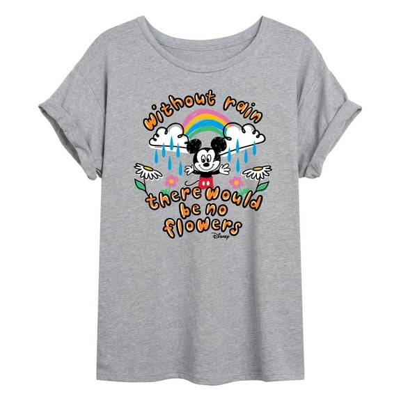 Disney - Mickey Mouse - Without Rain There Would Be No Flowers - Women's Oversized T-Shirt
