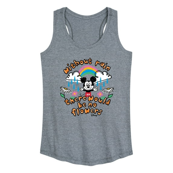 Disney - Mickey Mouse - Without Rain There Would Be No Flowers - Women's Racerback Tank Top