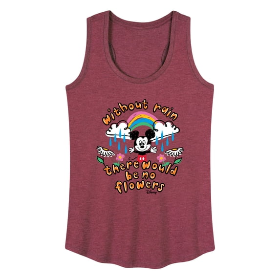 Disney - Mickey Mouse - Without Rain There Would Be No Flowers - Women's Racerback Tank Top