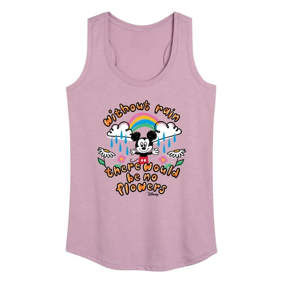 Disney - Mickey Mouse - Without Rain There Would Be No Flowers - Women's Racerback Tank Top