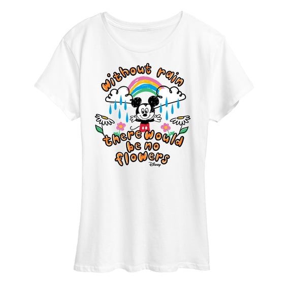 Disney - Mickey Mouse - Without Rain There Would Be No Flowers - Women's Short Sleeve Graphic T-Shirt
