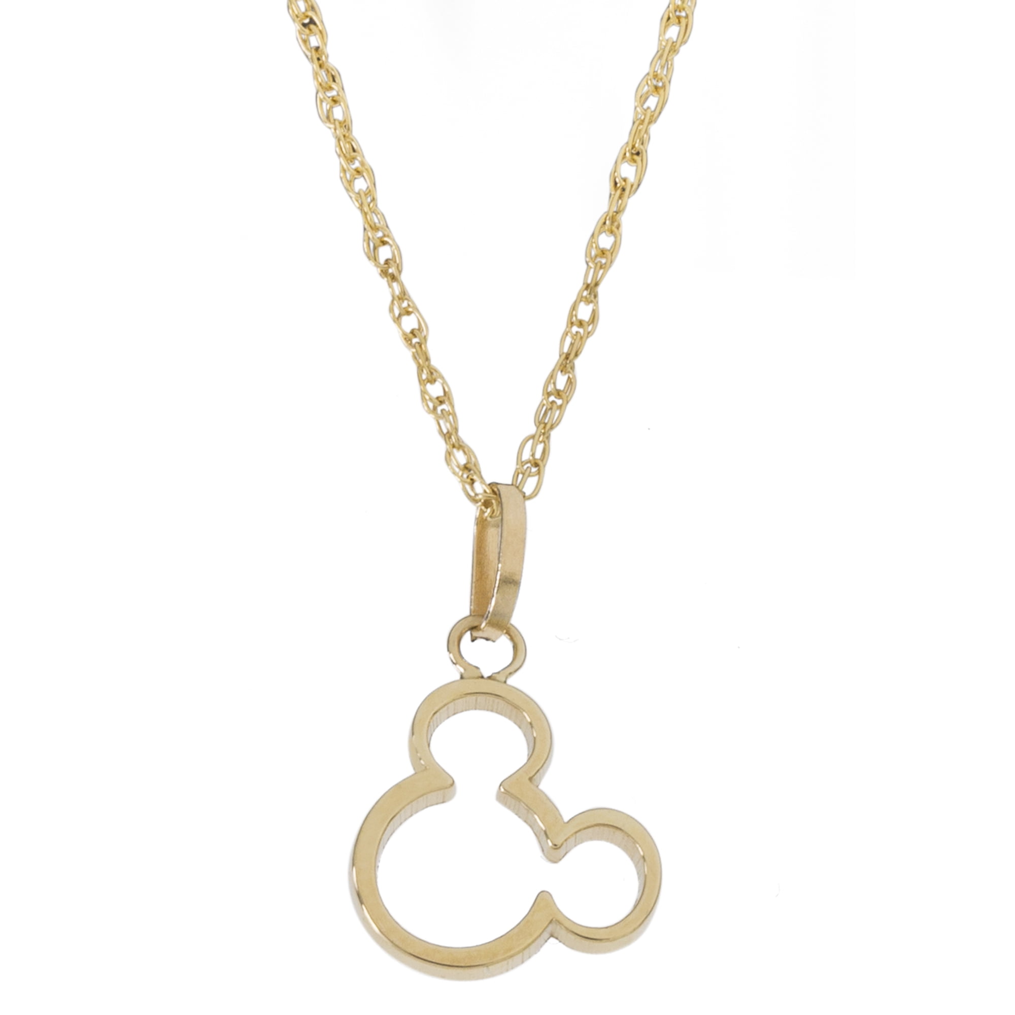 Disney Mickey Mouse Women s 14kt Yellow Gold Silhouette Pendant Necklace 18