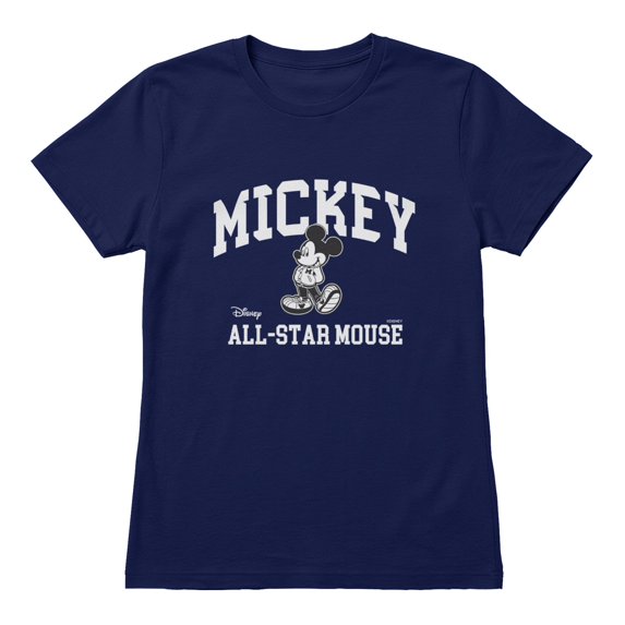 Disney Mickey Mouse Women's All Star Mouse T-Shirt (Iris Navy, S-XXL)