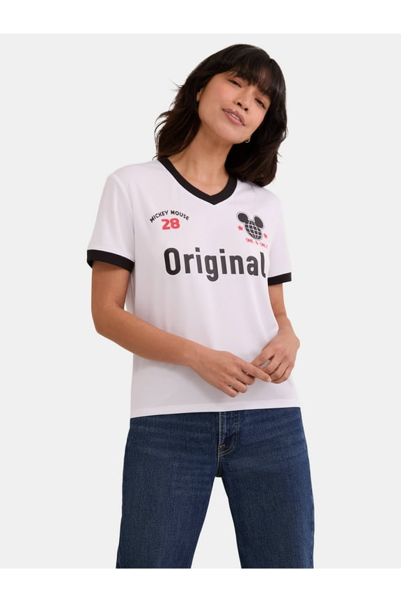 Mickey Mouse Women's Graphic Print Biker Shorts, Sizes XXS-XXL