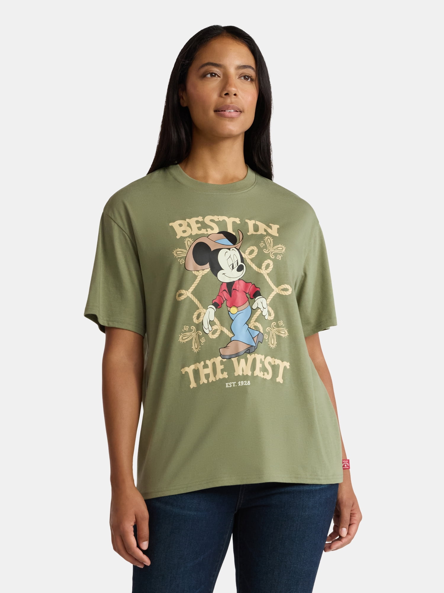 Disney Mickey Mouse Women's Graphic Tee with Short Sleeves, Sizes XXS-XXL