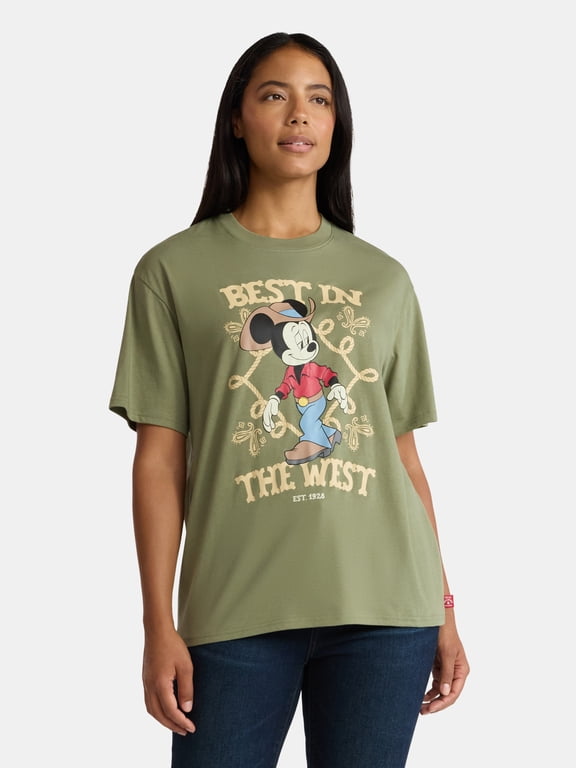 Disney Mickey Mouse Women's Graphic Tee with Short Sleeves, Sizes XXS-XXL