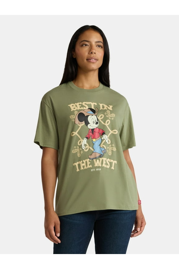 Disney Mickey Mouse Women's Graphic Tee with Short Sleeves, Sizes XXS-XXL