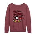 thumbnail image 1 of Disney - Mickey Mouse Women's Lightweight French Terry Wide Neck Long Sleeve Graphic Shirt, 1 of 4