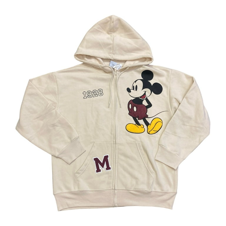 Disney Mickey Mouse Women's Lightweight Full Zip Hoodie, Long