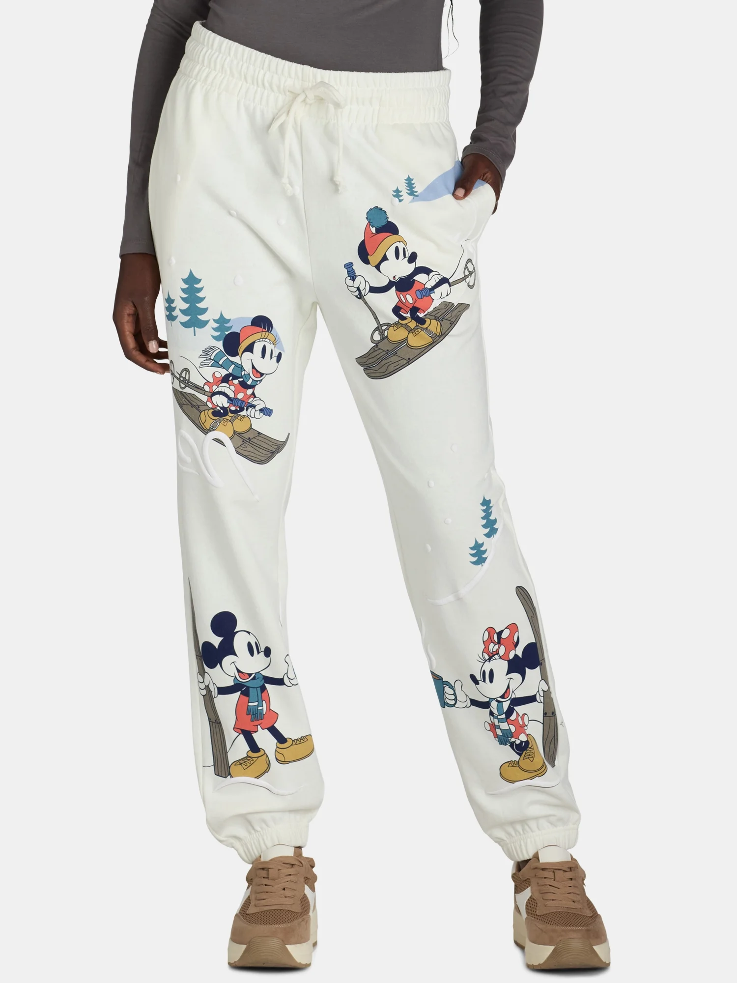 ミッキーマウスMickey Mouse Jogger Pants Mickey Mouse Women's Graphic Jogger Pants, 29” Inseam, Sizes