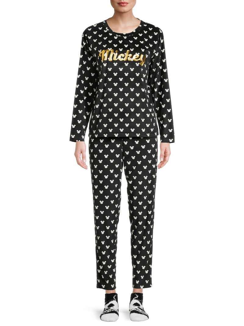 Disney Mickey Mouse Women's and Women's Plus Size Pajama Set,