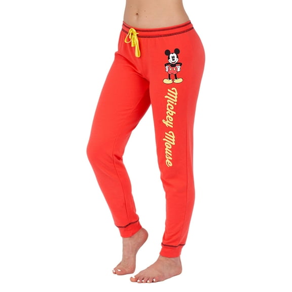 Disney Mickey Mouse Womens Jogger Pants, Lounge Sweat Bottoms, Mickey, Size: M