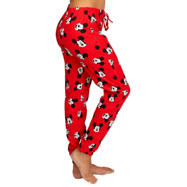 Disney Mickey Mouse Womens Pajama Pants Lounge Jogger, Red, Mickey, Size:  XL 