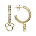 thumbnail image 1 of Disney Mickey Mouse Yellow Gold Plated Cubic Zirconia Hoop Earrings, 1 of 6