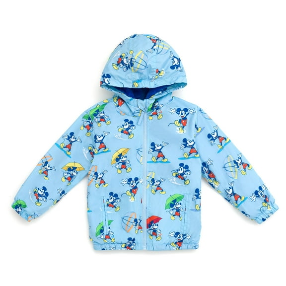 Disney Mickey Mouse Zip Up Waterproof Hooded Rain Jacket Coat Infant to Toddler
