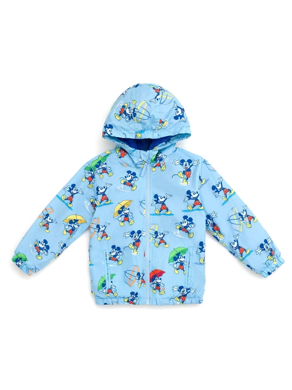 Mickey Mouse Zip Up Waterproof Hooded Rain Jacket Coat Infant to Toddler