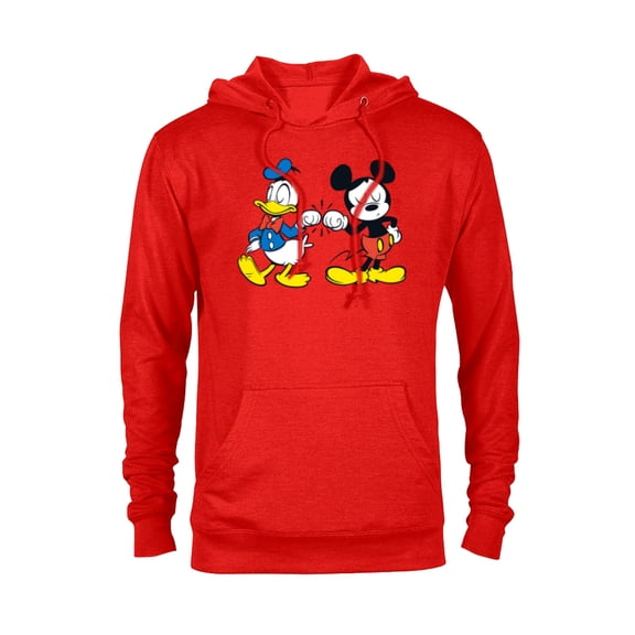 Disney Mickey Mouse and Donald Duck Best Friends - Pullover Hoodie for Adults -Customized-Red Heather