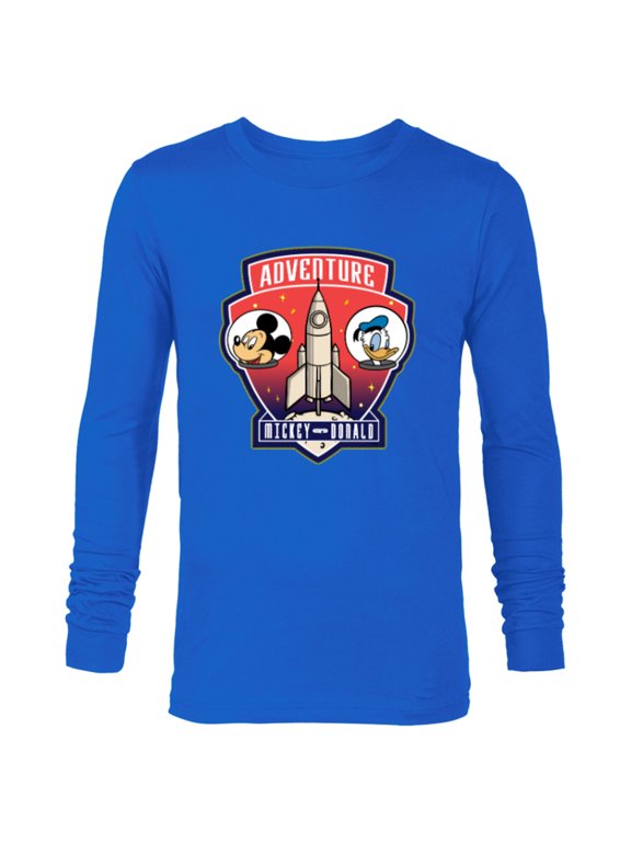Mickey Mouse and Donald Duck Space Adventure - Long Sleeve T-Shirt for Men - Customized-Royal
