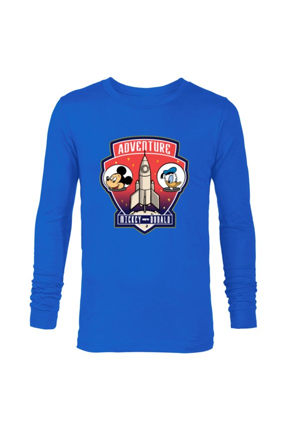 Mickey Mouse and Donald Duck Space Adventure - Long Sleeve T-Shirt for Men - Customized-Royal