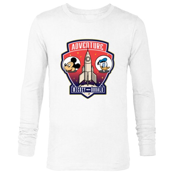 Disney Mickey Mouse and Donald Duck Space Adventure - Long Sleeve T-Shirt for Men - Customized-White
