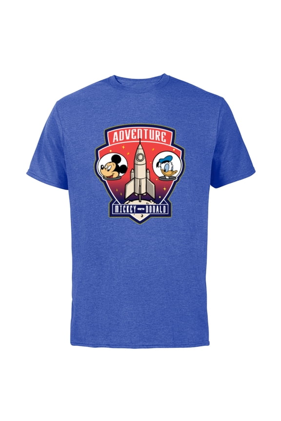 Mickey Mouse and Donald Duck Space Adventure - Short Sleeve Cotton T-Shirt for Adults - Customized-Royal Heather