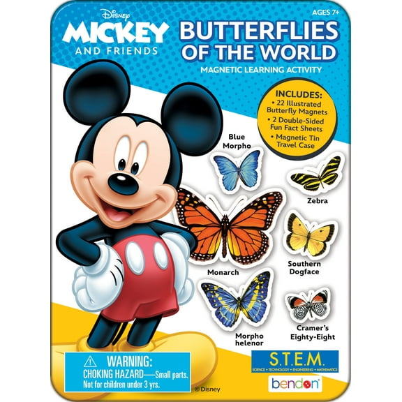 Disney Mickey Mouse and Friends Butterfly Science Educational Learning Magnetic Activity Tin; Multicolor