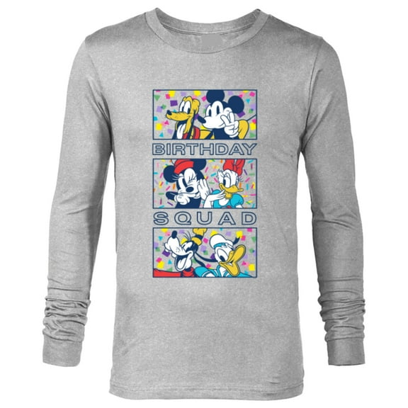 Disney Mickey Mouse and Friends Confetti Crew Birthday Squad - Long Sleeve T-Shirt for Men - Customized-Athletic Heather