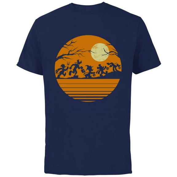 Disney Mickey Mouse and Friends Halloween - Short Sleeve Cotton T-Shirt for Adults - Customized-Navy
