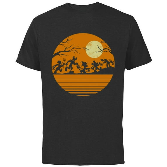 Disney Mickey Mouse and Friends Halloween - Short Sleeve Cotton T-Shirt for Adults - Customized-Black