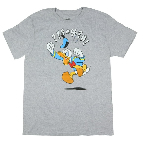 Disney Mickey Mouse and Friends Men's Donald Duck Fuming Mad Adult Short Sleeve T-Shirt