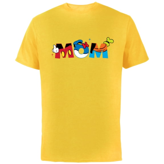 Disney Mickey Mouse and Friends Mom Mother’s Day Birthday - Short Sleeve Cotton T-Shirt for Adults - Customized-Yellow