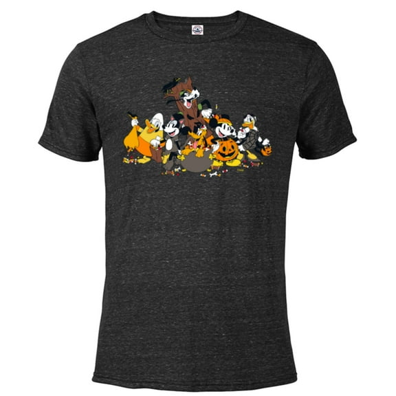 Disney Mickey Mouse and Friends Spooky Halloween Costumes - Short Sleeve Blended T-Shirt for Adults - Customized-Black Snow Heather