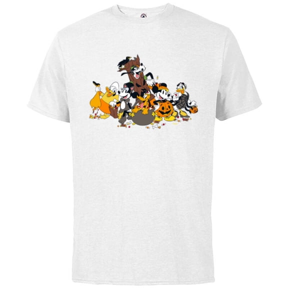 Disney Mickey Mouse and Friends Spooky Halloween Costumes - Short Sleeve Cotton T-Shirt for Adults - Customized-White