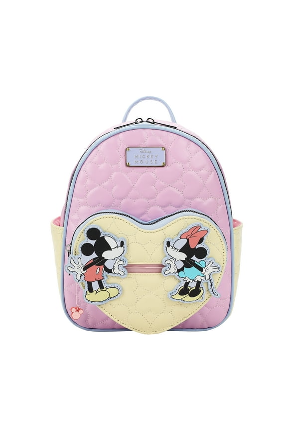 Disney Mickey Mouse and Minnie Mouse 10.5" Adult Mini Backpack With Movable Characters