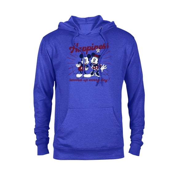 Disney Mickey Mouse and Minnie Mouse Happiness Retro Vintage - Pullover Hoodie for Adults - Customized-Royal